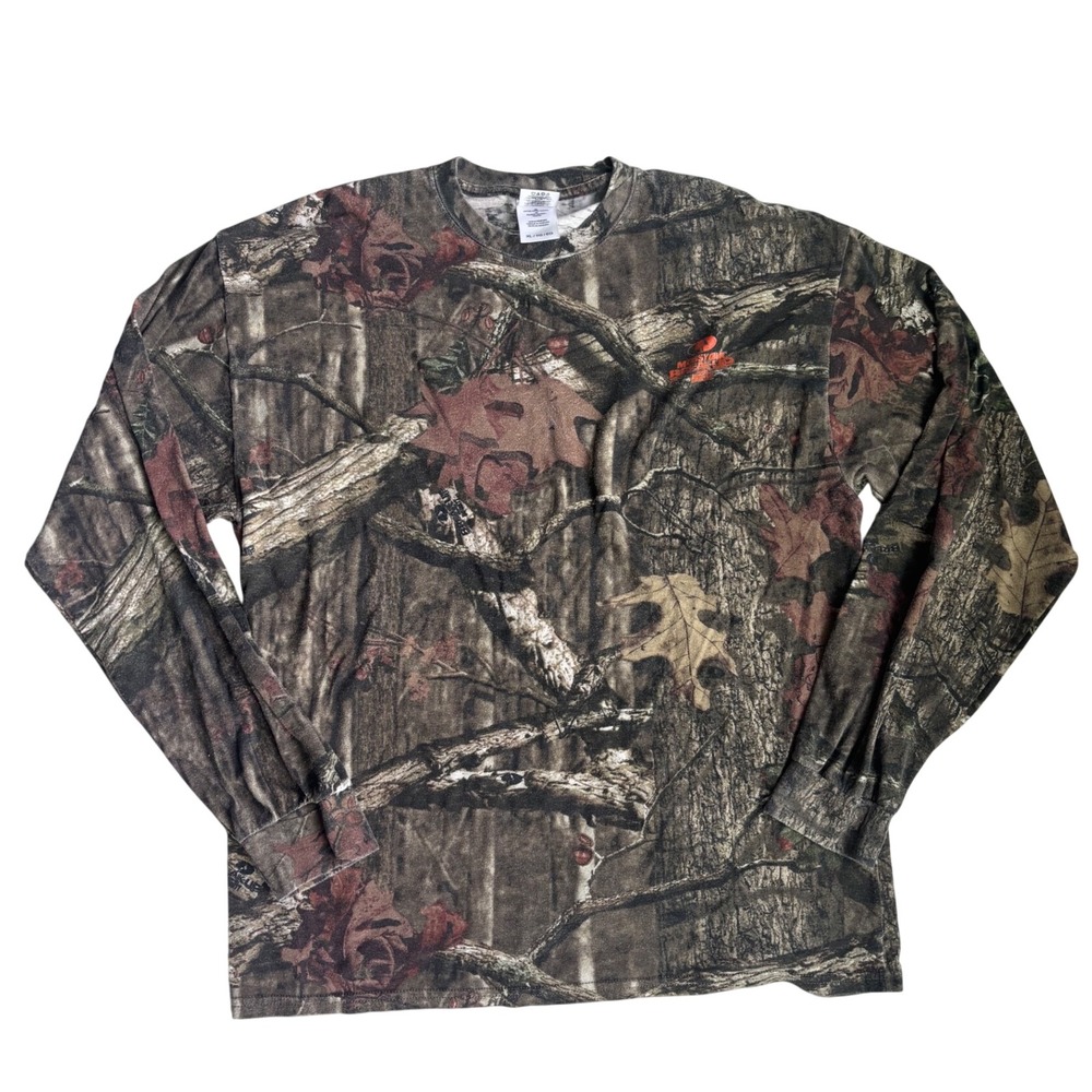 Y2K Mossy Oak Camo Long Sleeve TShirt XL Grunge Hunting Streetwear Edgy Gorpcore